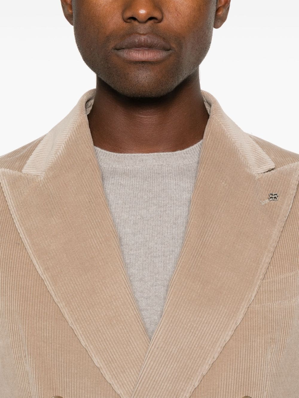 Shop Tagliatore Corduroy Blazer In Neutrals