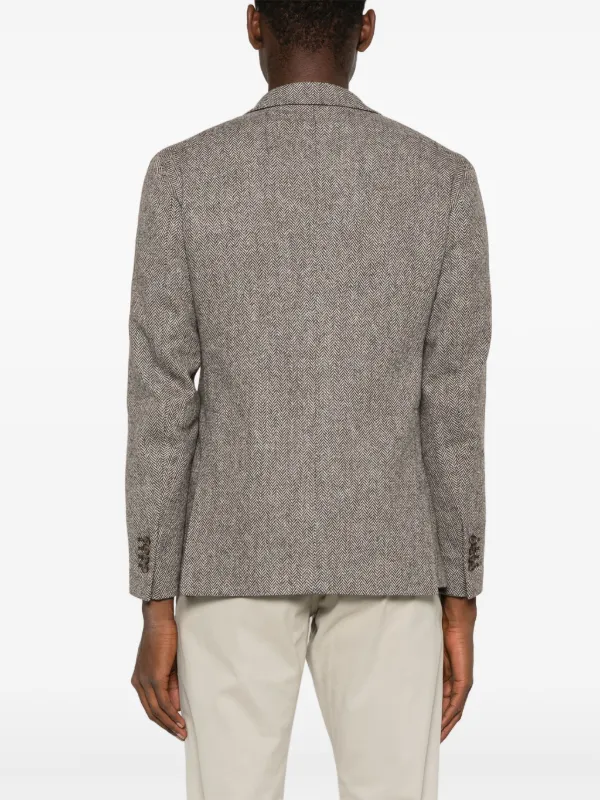 新品】ツイード ヘリンボーン ジャケット ブラウン ラルディーニ