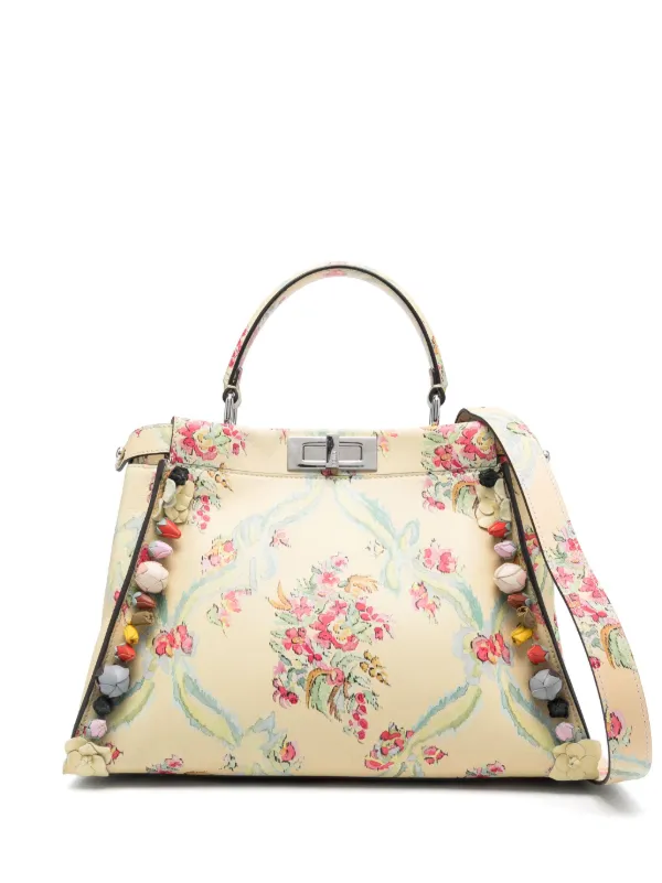 Fendi Pre-owned Medium Marie Antoniette Peekaboo Tote Bag in Neutrals