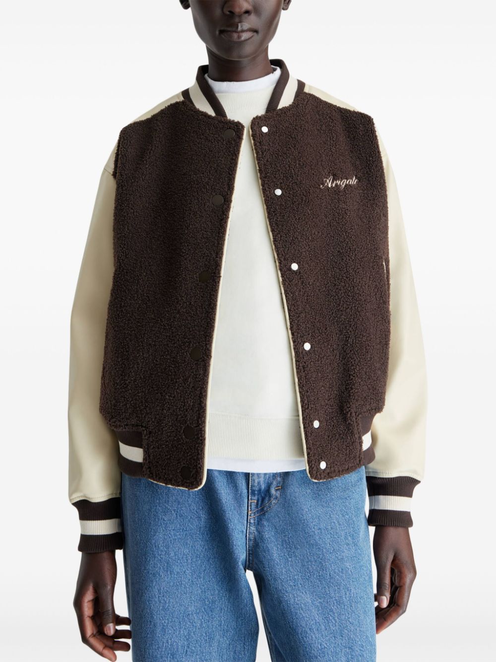 Shop Axel Arigato Saul Varsity Jacket In Brown