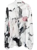 Roberto Cavalli marble-printed shirt - White