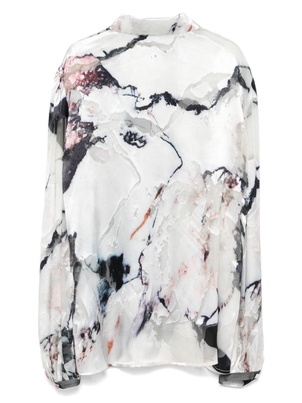 Roberto Cavalli Blouse met marmerprint Wit