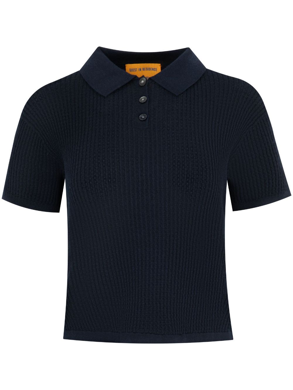 Shop Guest In Residence Ribbed Polo Top In Blue