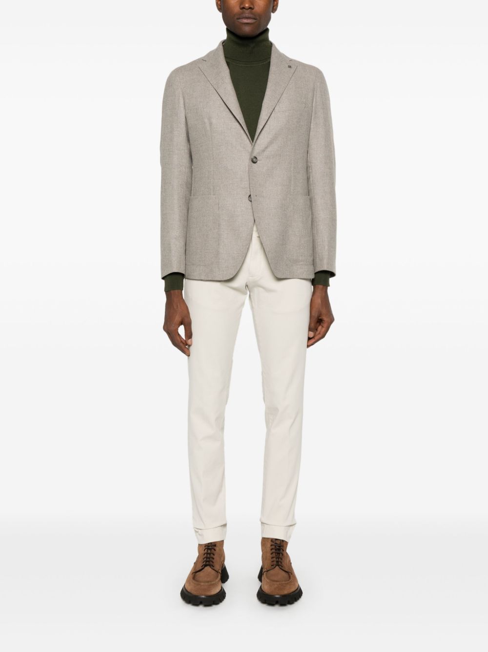 Shop Tagliatore Single-breasted Blazer In Grey