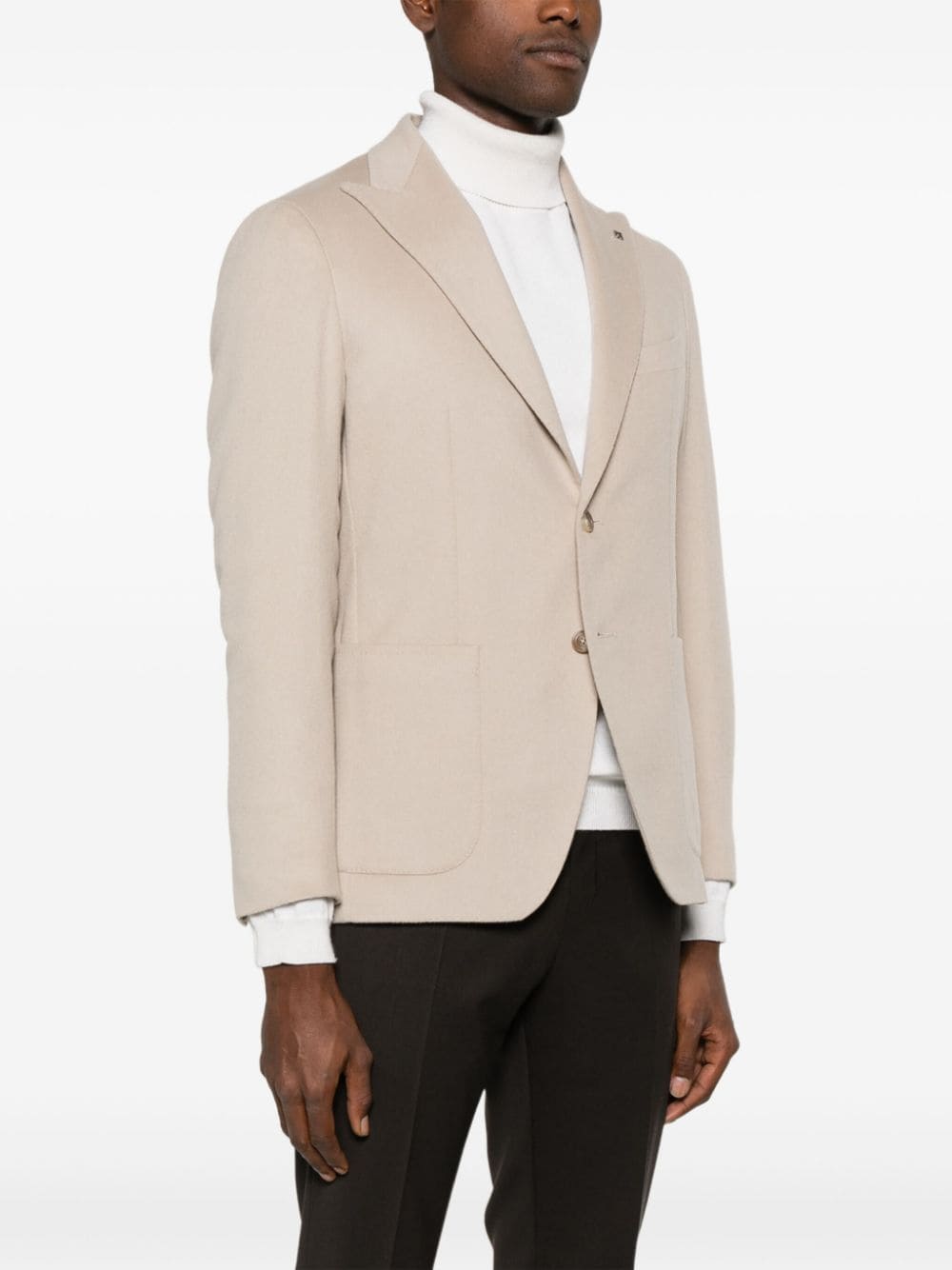 Shop Tagliatore Single-breasted Blazer In Neutrals