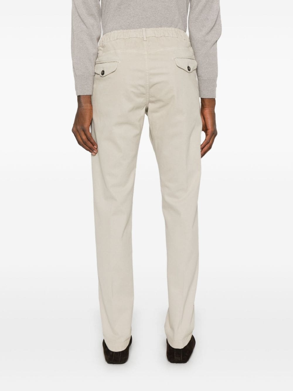 Shop Eleventy Tapered Trousers In Neutrals