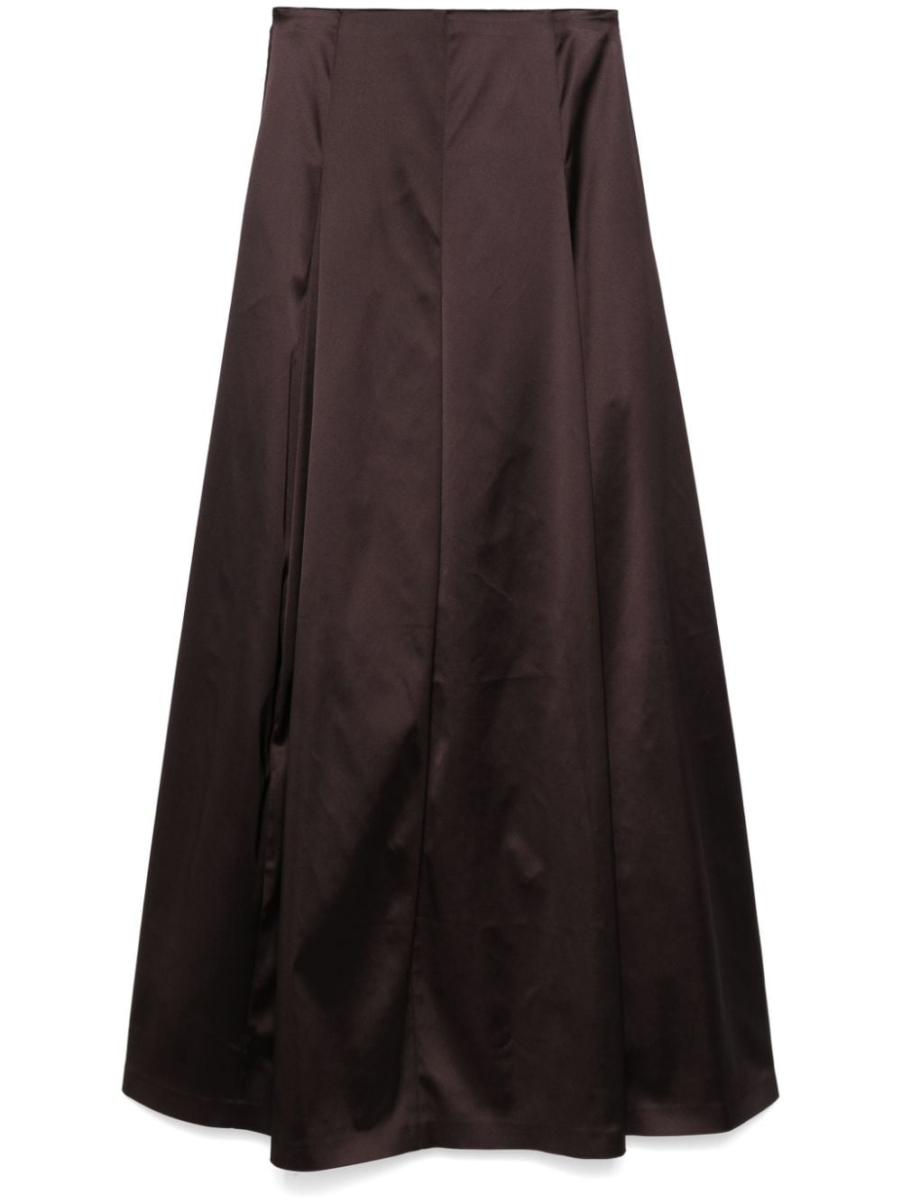 Shop Genny Satin Maxi Skirt In Brown