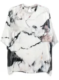 Roberto Cavalli marble-print blouse - White