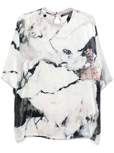 Roberto Cavalli marble-print blouse