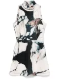 Roberto Cavalli marble-print mini dress - White