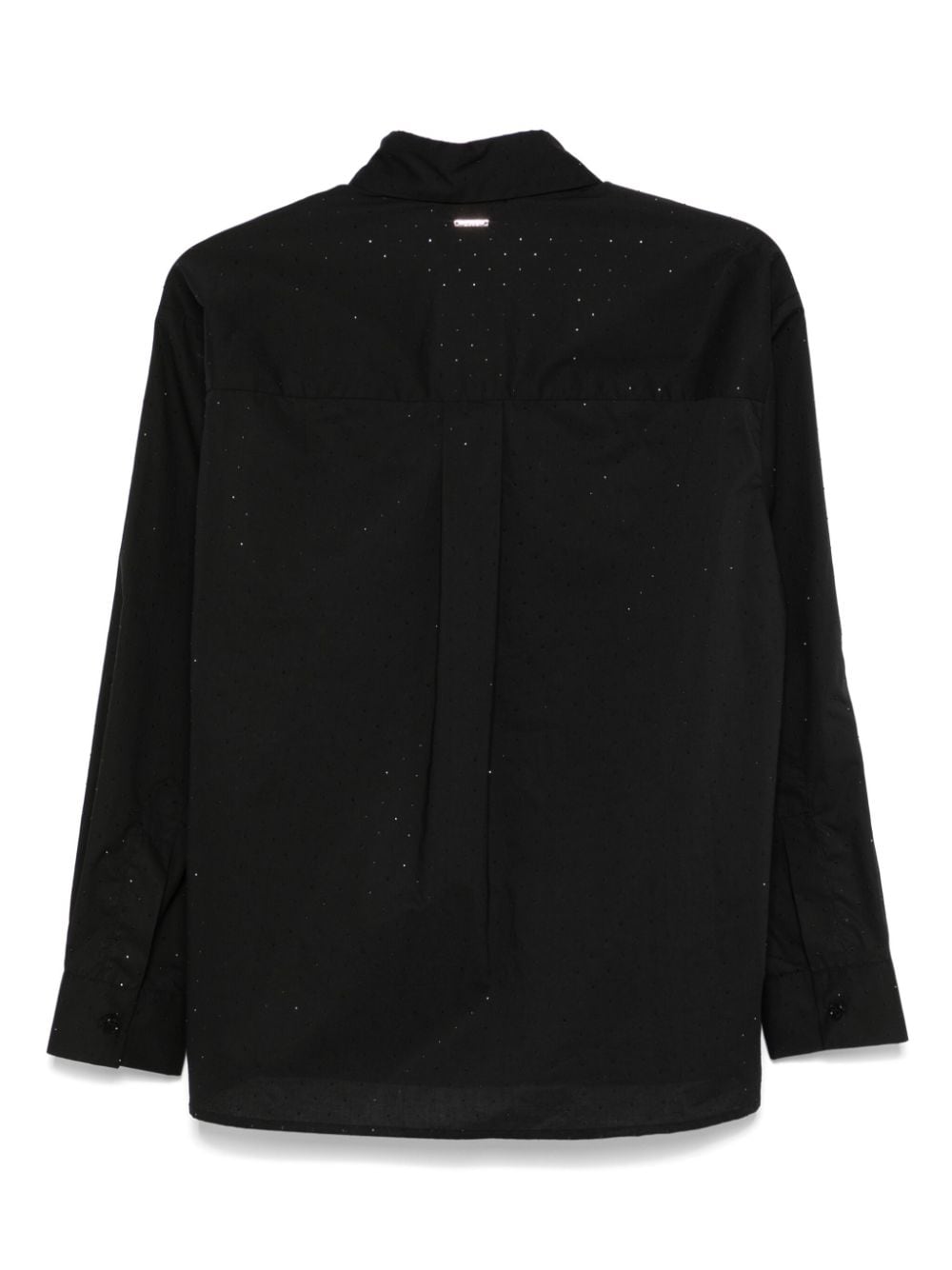 Shop Liu •jo Rhinestone-detailing Shirt In Black