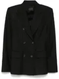 THE ANDAMANE pinstriped blazer - Black