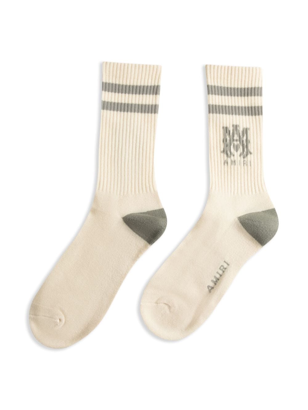 AMIRI MA Stripe logo-intarsia socks - Beige