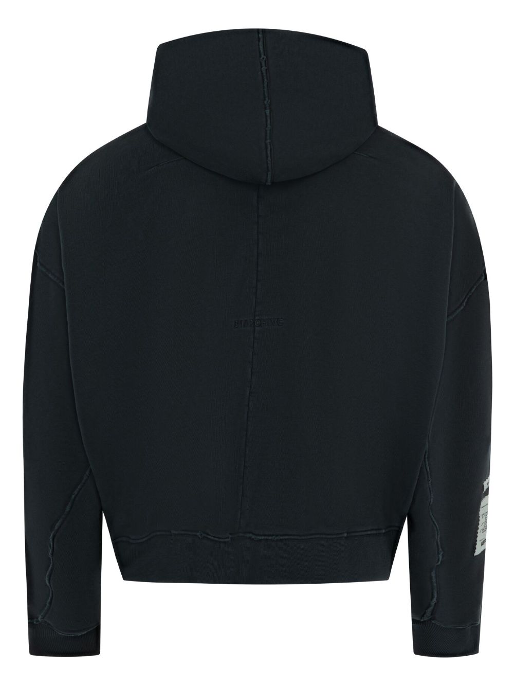 B1ARCHIVE Katoenen korte hoodie - Zwart