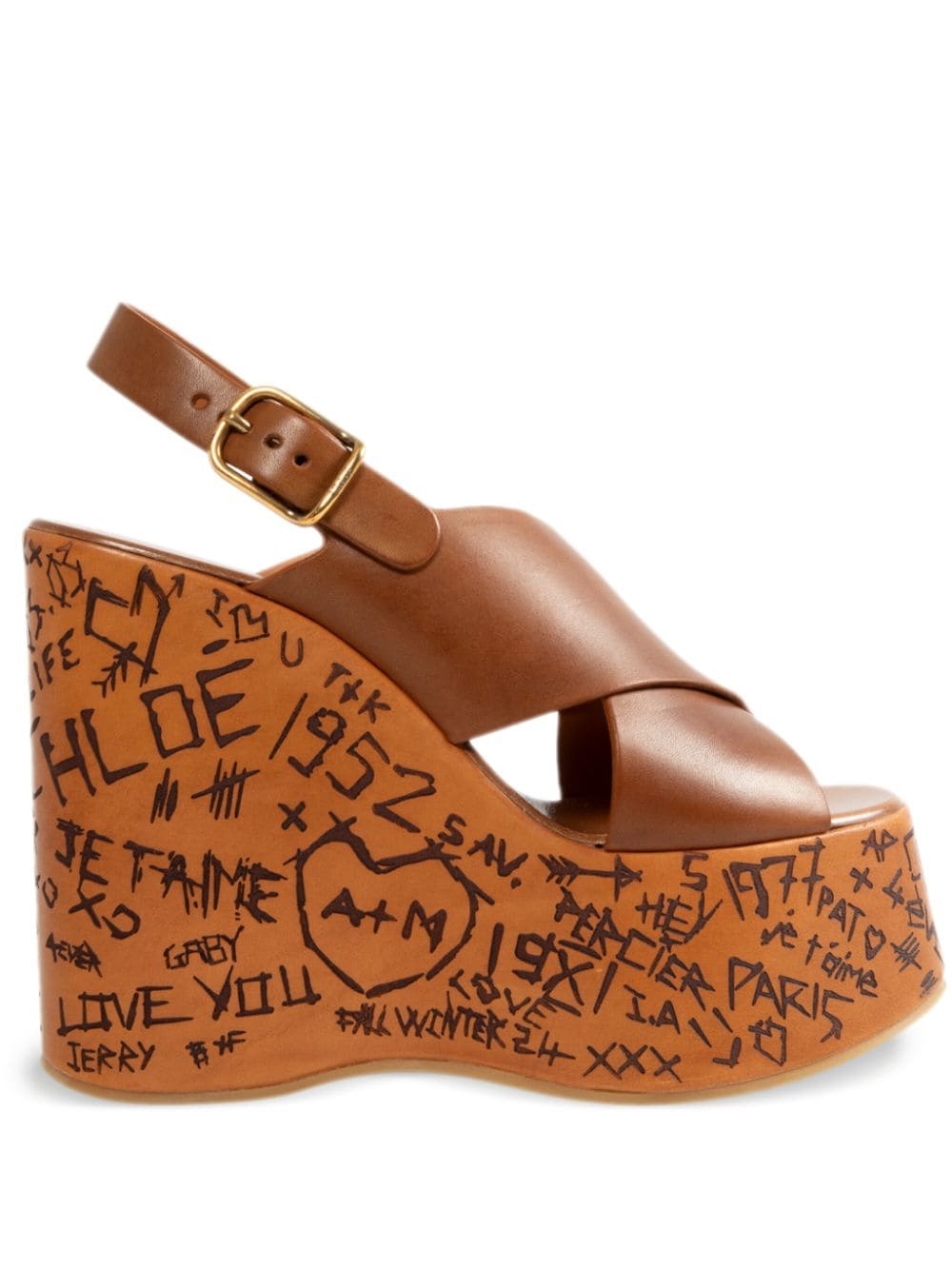 Shop Chloé Leather Sandals In Brown