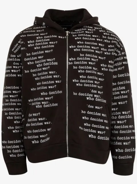 Who Decides War Scripture zip-up hoodie