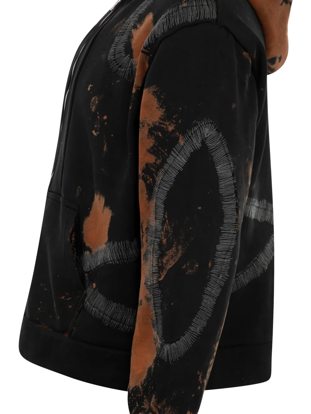 Who Decides War Windowed hoodie met rits Zwart