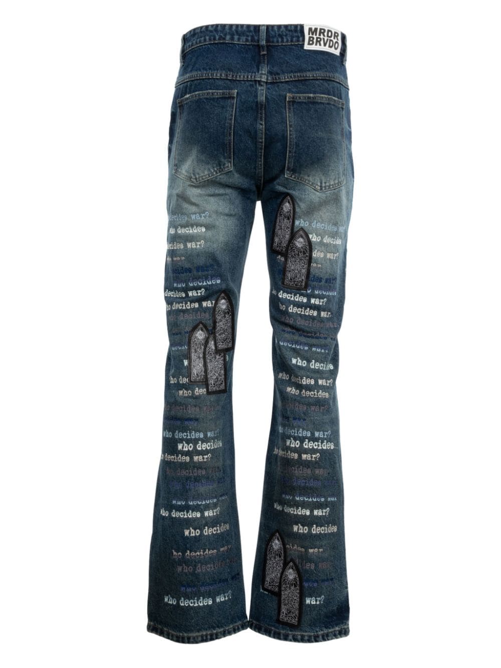 Shop Who Decides War Scripture Jeans In Blue