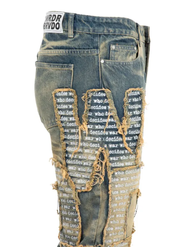 Jean Homme Coupe Droite Who Decides War - Taille 38 - Bleu - 100% Coton - Neuf Avec étiquette