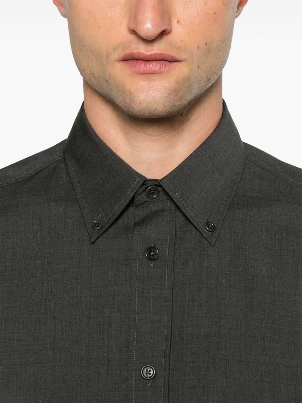 Shop Fendi Logo-embroidered Shirt In Grey