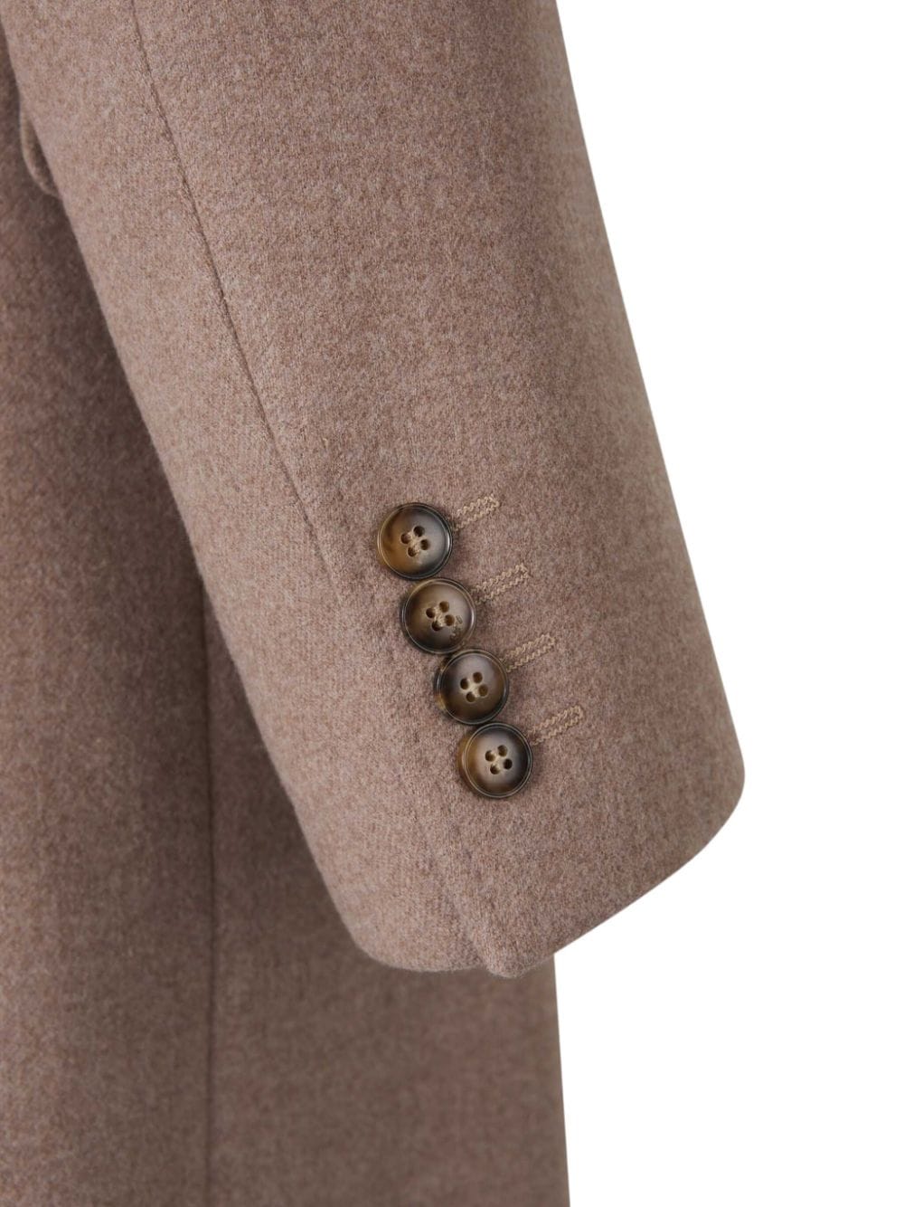 Shop Canali Double-breasted Coat In Neutrals