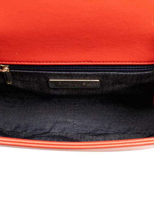 CHANEL Pre-Owned 2019 Lambskin CC Mania Flap Crossbody Bag | Red