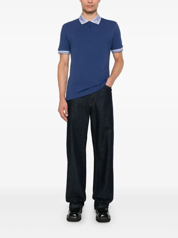 Versace Jeans Couture ロゴカラー ポロシャツ | ブルー