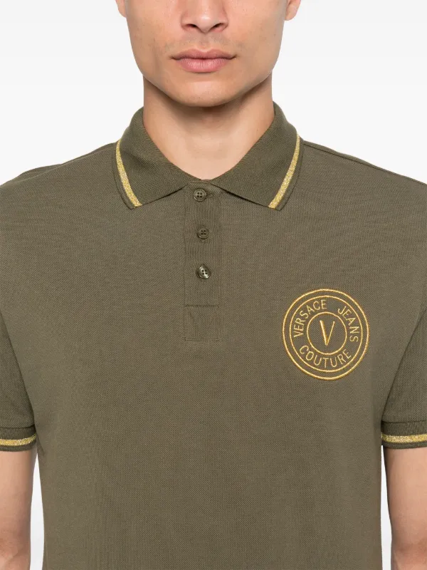 Versace Jeans Couture V-Emblem Polo Shirt Green FARFETCH JO