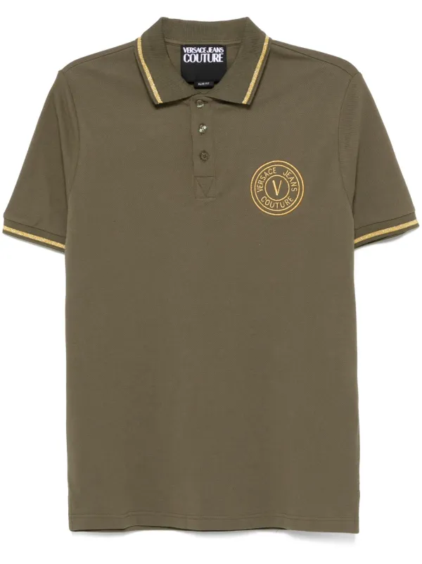 Versace Jeans Couture V-Emblem Polo Shirt Green FARFETCH MY