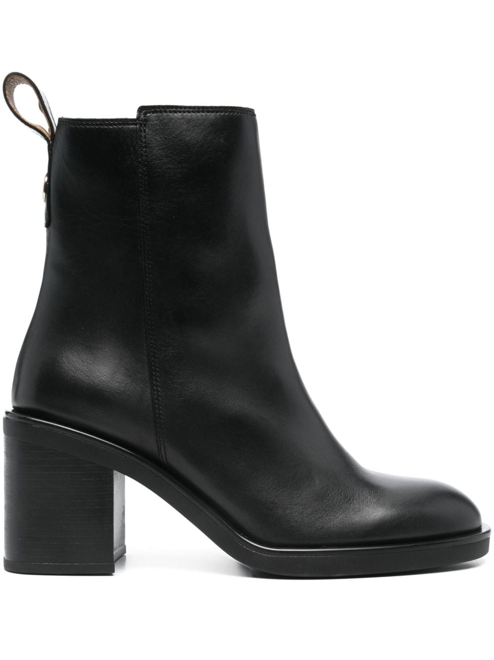 BOSS 75mm leather ankle boots Black