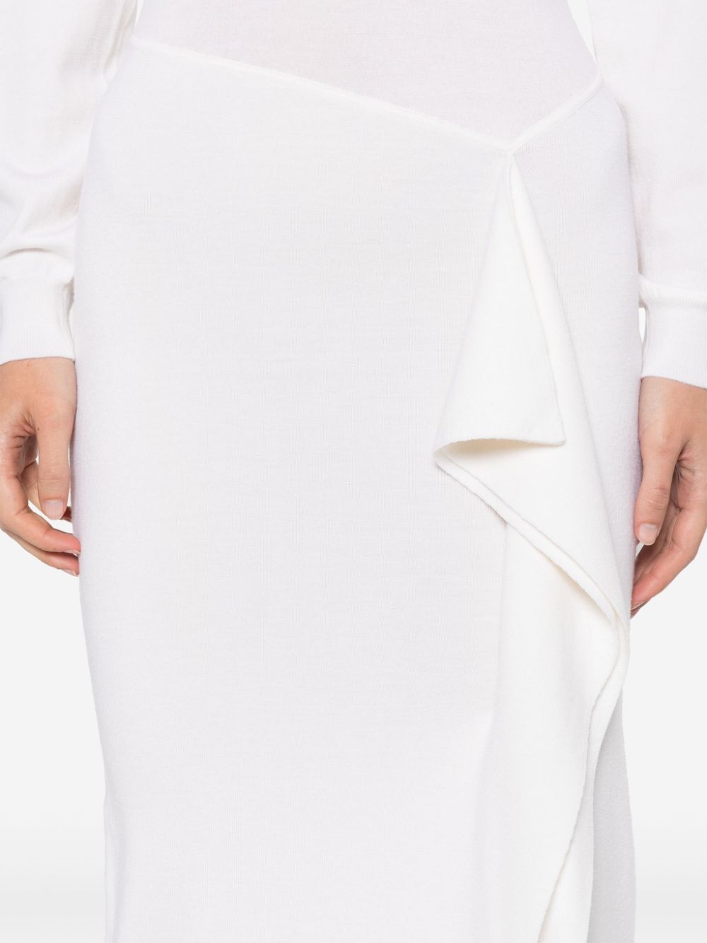 Shop P.a.r.o.s.h Draped-detail Midi Dress In Neutrals