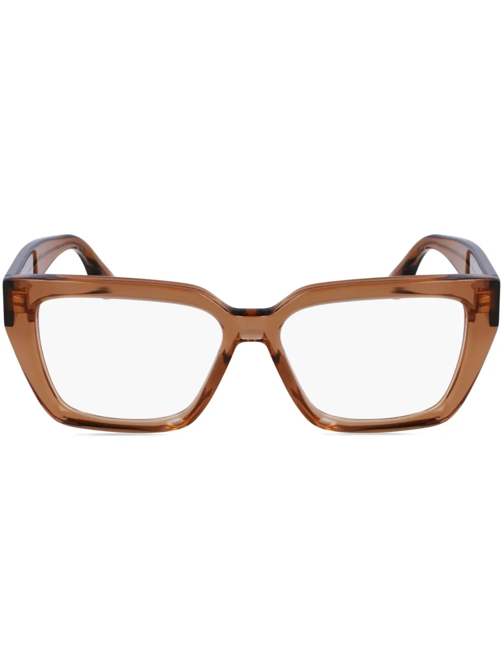 Victoria Beckham Eyewear スクエア眼鏡フレーム - ブラウン Victoria Beckham Eyewear スクエア眼鏡フレーム - ブラウン