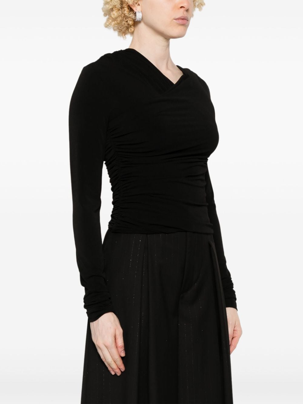 Shop The Andamane Plunging V-neck Top In Black