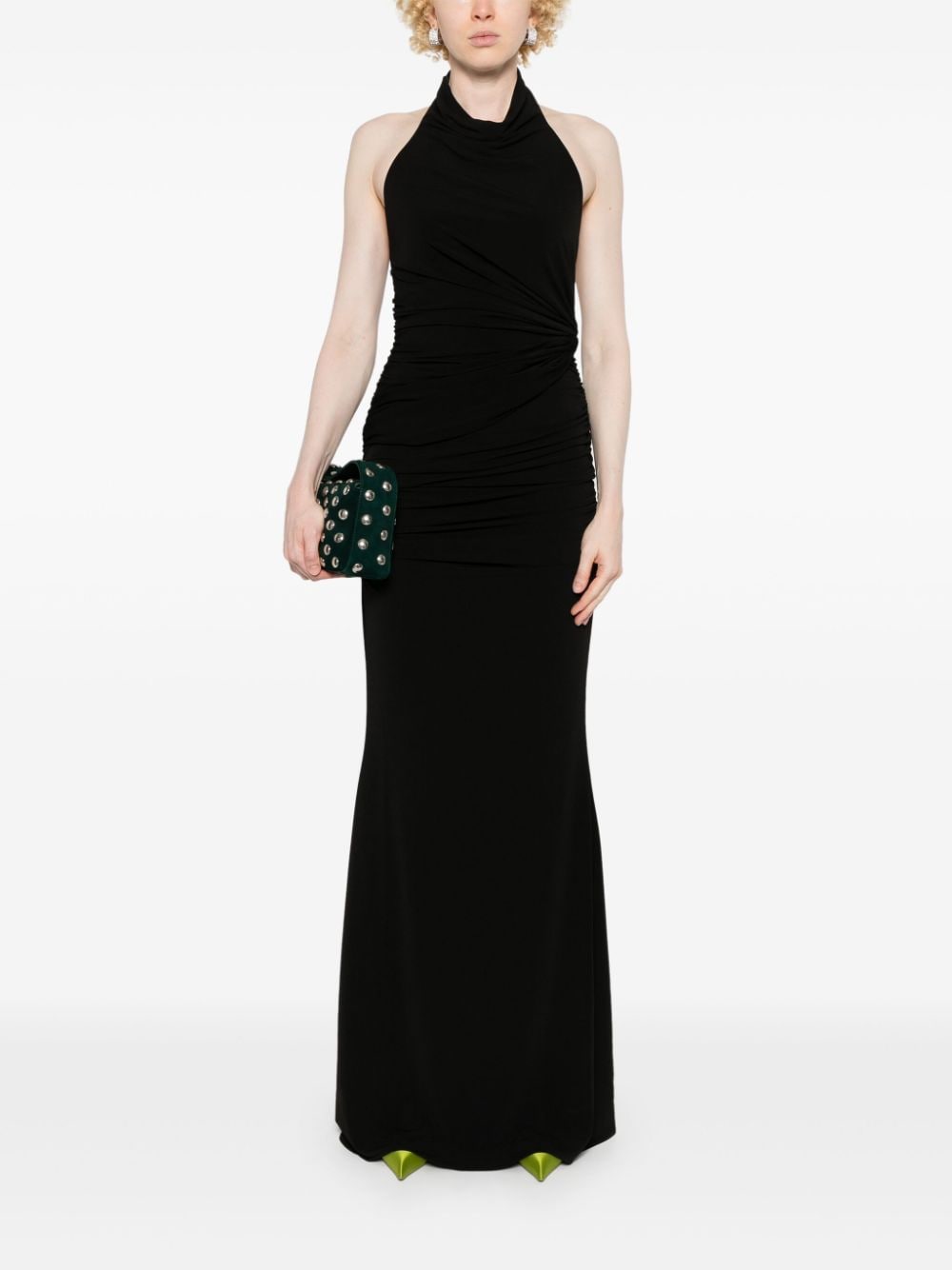 THE ANDAMANE ruched maxi dress - Zwart