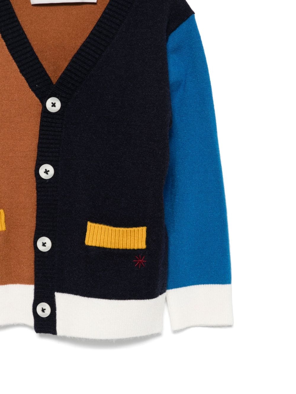 Shop Manuel Ritz Colourblock Cardigan In Blue