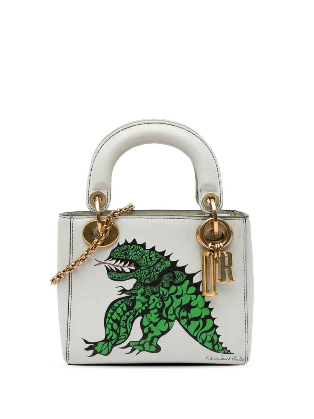 Christian Dior Pre-Owned 2017 Limited Edition Niki De Saint Phalle Mini Calfskin Dragon Lady Dior satchel - White