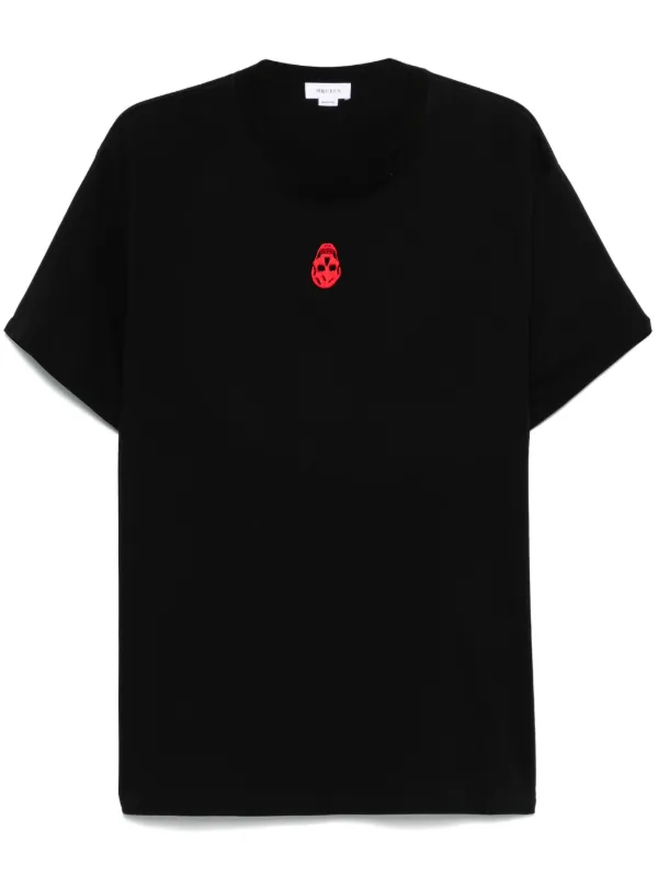 送料関税込！【ALEXANDER MCQUEEN】ブラックコットンTシャツ Alexander McQueen コットン Tシャツ | ブラック | FARFETCH JP