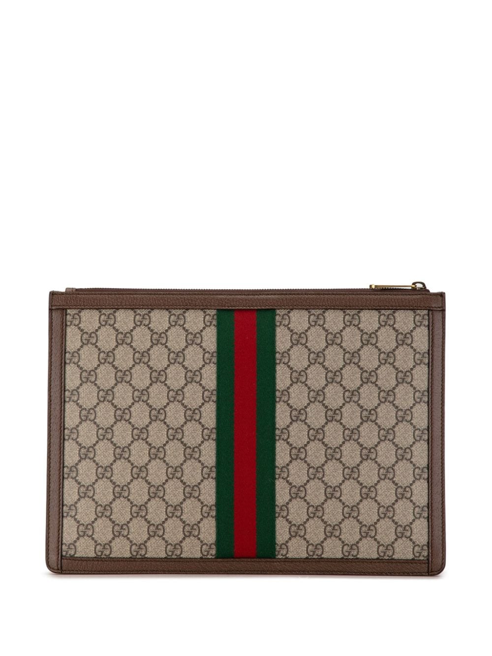 Gucci Pre-Owned 2016-2023 GG Supreme Ophidia clutch bag - Bruin