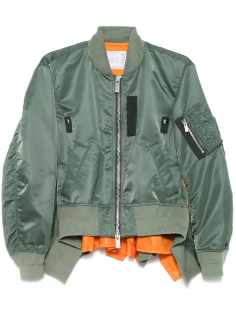 sacai layered bomber jacket