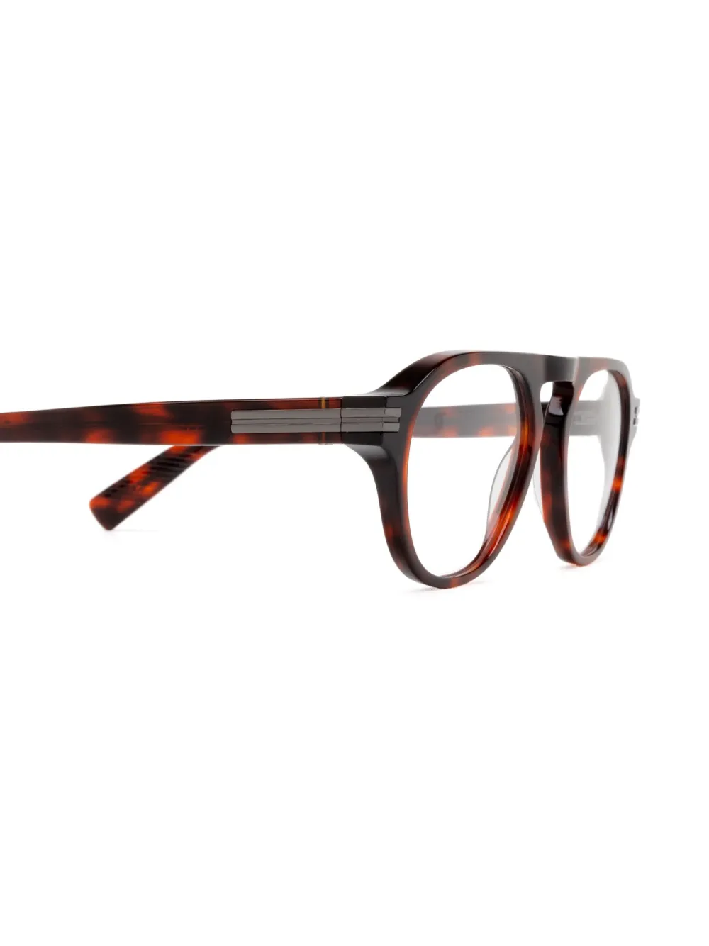 Zegna Bril met schildpadschild-design Rood