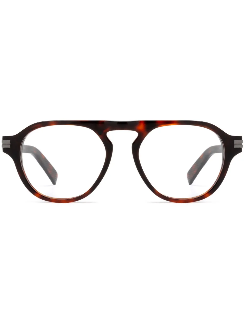 Zegna Bril met schildpadschild-design Rood