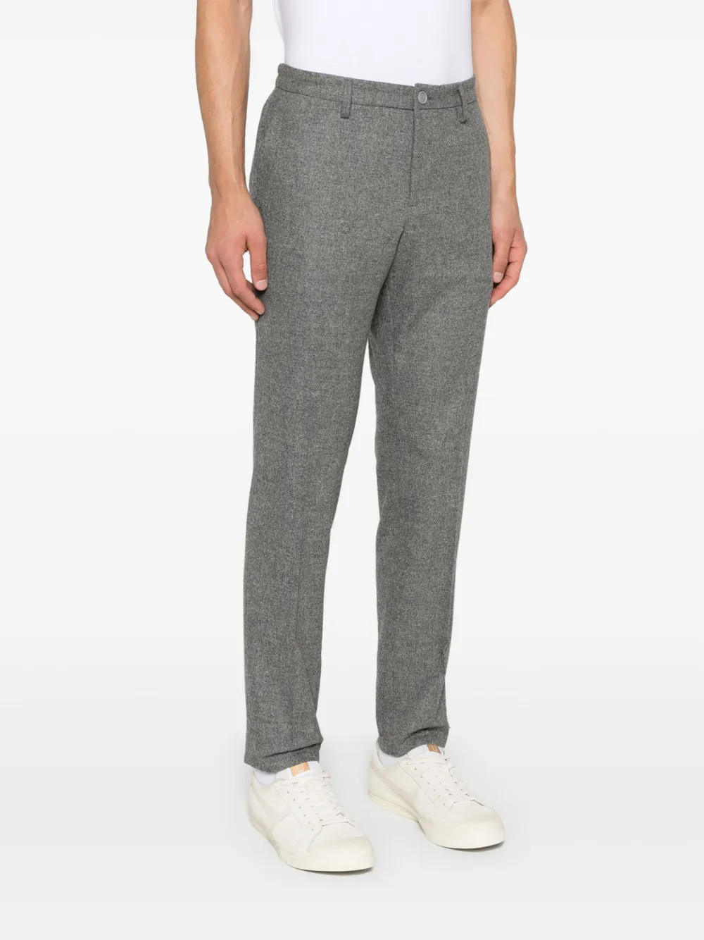BOSS Flanellen broek Grijs