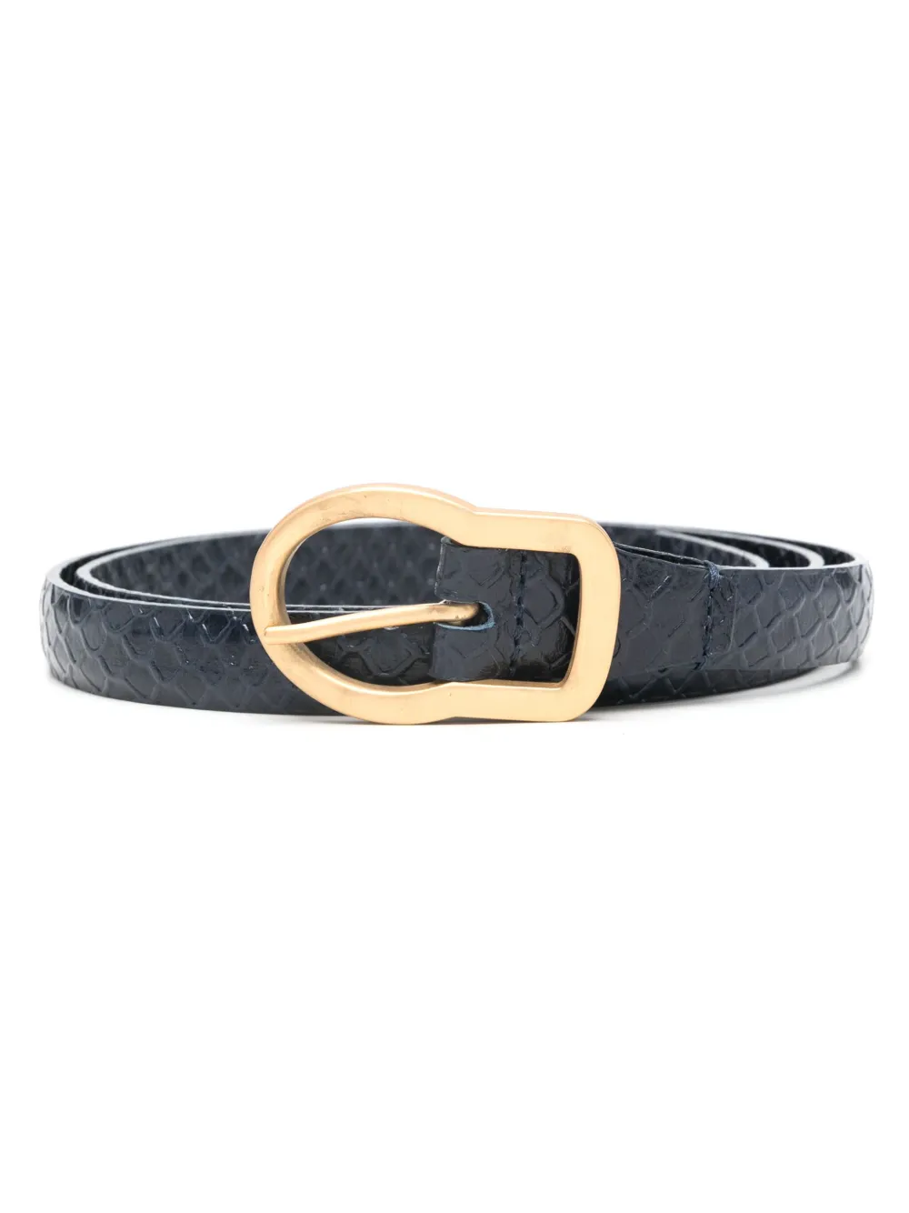 waffle-effect leather belt