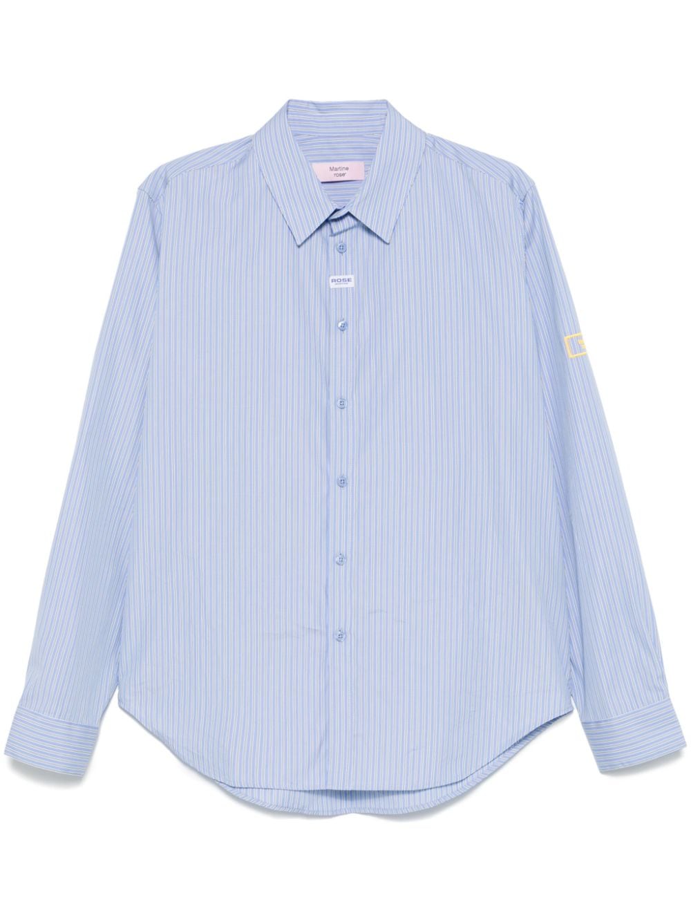 Shop Martine Rose Striped Shirt In Blue