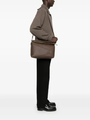 中古・古着通販】LOEWE (ロエベ) レザーブリーフケース ブラウン