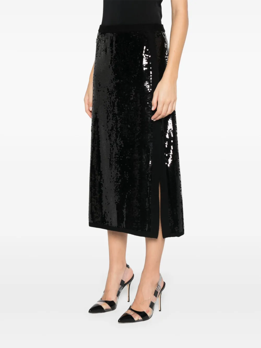 TWINSET Midi-rok met pailletten Zwart