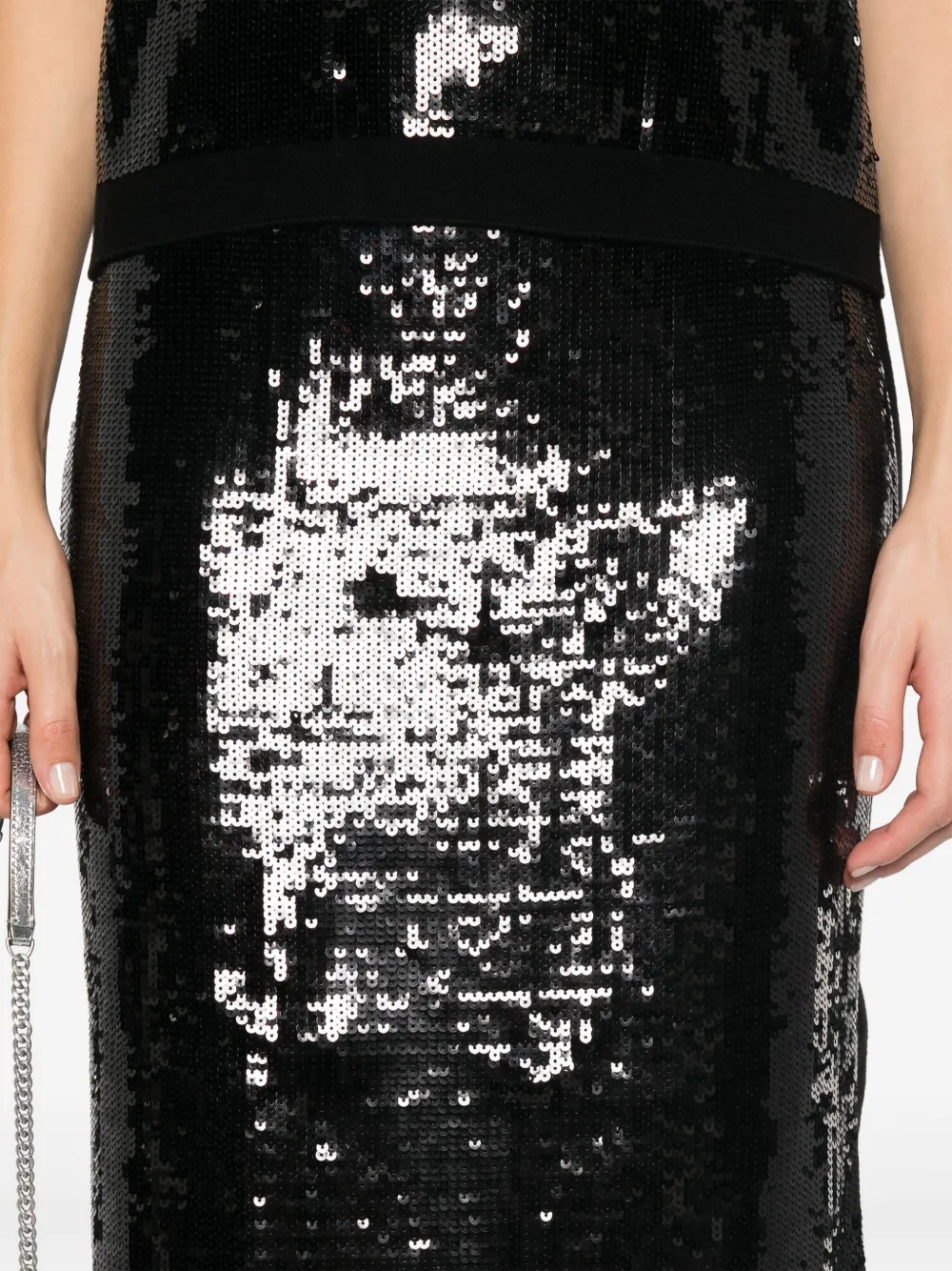 TWINSET Midi-rok met pailletten Zwart