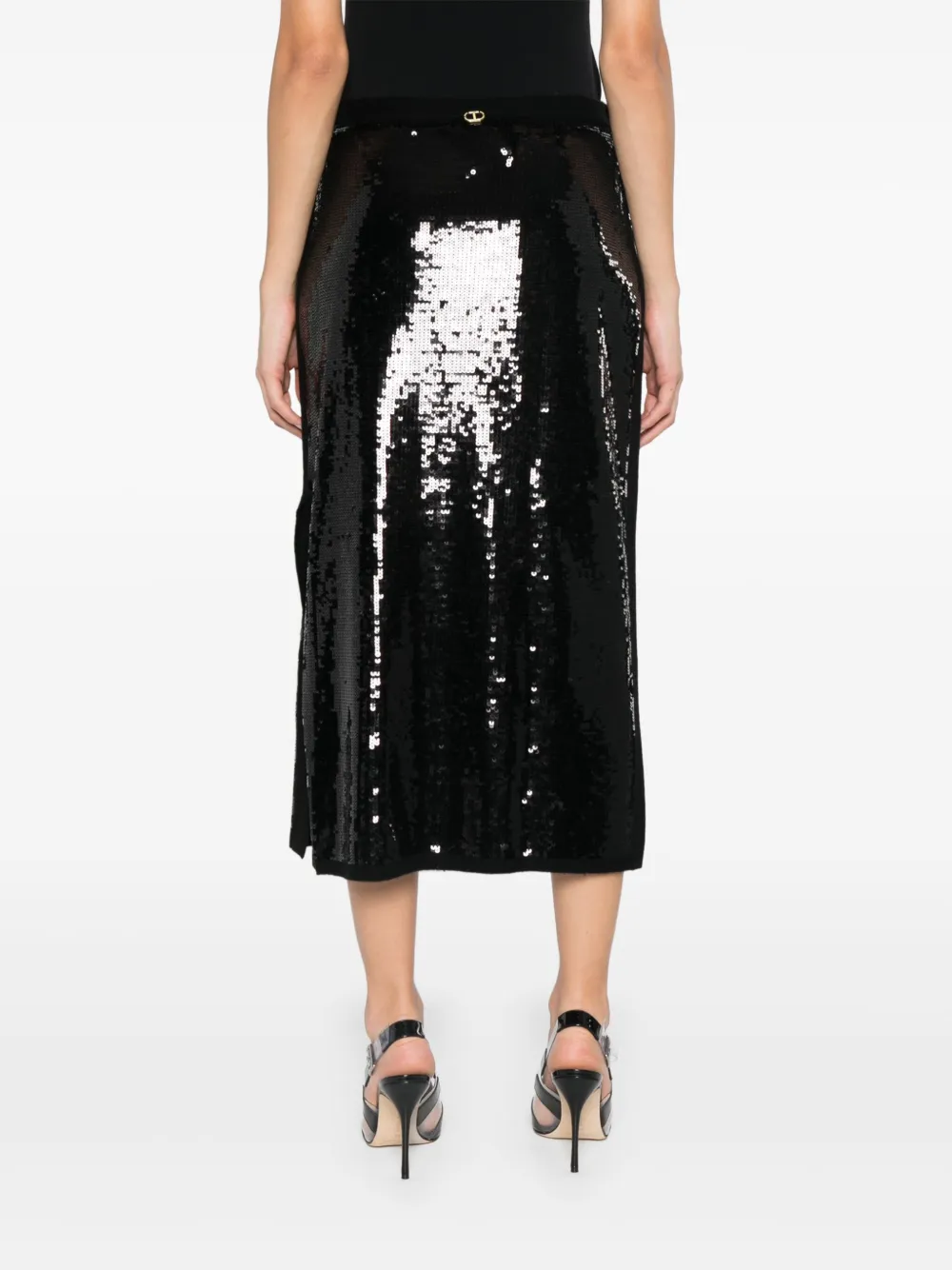 TWINSET Midi-rok met pailletten Zwart