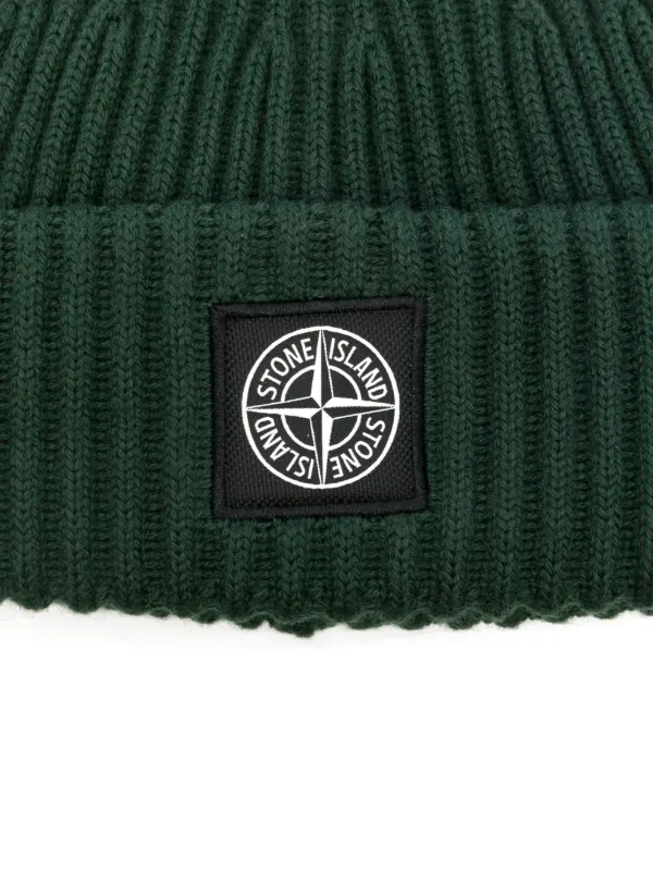 STONE ISLAND ニット帽 グリーン