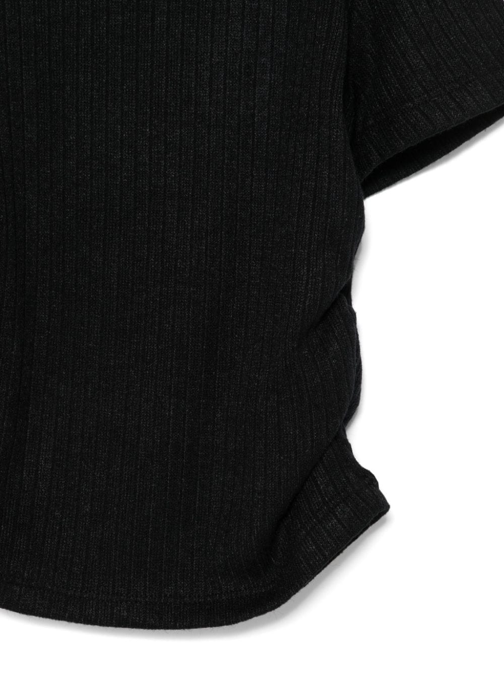 Shop Miss Grant Ribbed-knit Top In Black